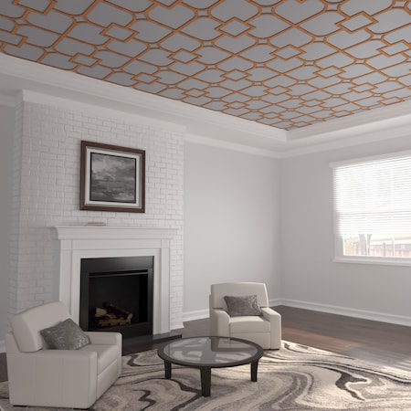 Ekena Millwork 39W x 39H x 14T Small Olivia Decorative Fretwork Wood Ceiling Panels, Cherry CELW39X39X0250OLVCH